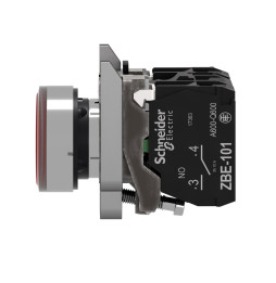 SCHNEIDER ELECTRIC - Pulsador luminoso rasante diámetro 22 230-240V rojo embellecedor metálico