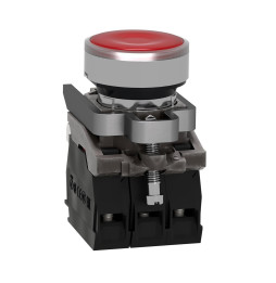 SCHNEIDER ELECTRIC - Pulsador luminoso rasante diámetro 22 230-240V rojo embellecedor metálico