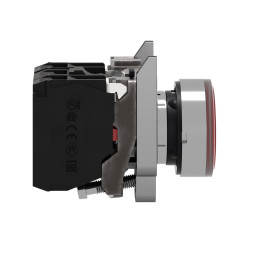 SCHNEIDER ELECTRIC - Pulsador luminoso rasante diámetro 22 230-240V rojo embellecedor metálico