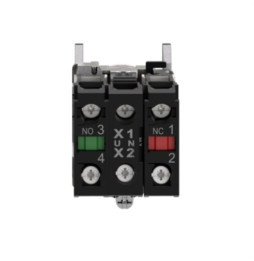 SCHNEIDER ELECTRIC - Pulsador luminoso rasante diámetro 22 230-240V rojo embellecedor metálico