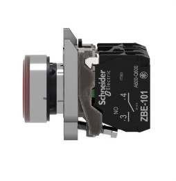 SCHNEIDER ELECTRIC - Pulsador luminoso rasante diámetro 22 230-240V rojo embellecedor metálico