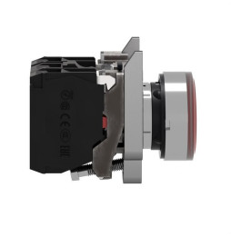 SCHNEIDER ELECTRIC - Pulsador luminoso rasante diámetro 22 230-240V rojo embellecedor metálico