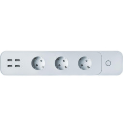 NAVIGATOR - Enchufe SMART GRETA3 3AC + 4 USB 220-240V 50-60Hz 350x72x50mm blanco