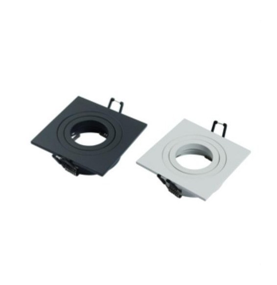 NAVIGATOR - Aro empotrable ICARO SQUARE IP20 aluminio negro 93x93X28mm negro para lámparas dicroicas