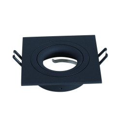 NAVIGATOR - Aro empotrable CALIPSO SQUARE IP20 aluminio negro 93x93X28mm para lámparas dicroicas