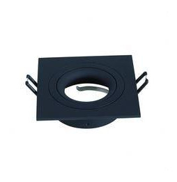 NAVIGATOR - Aro empotrable CALIPSO SQUARE IP20 aluminio negro 93x93X28mm para lámparas dicroicas