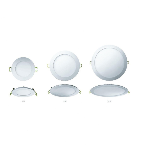 Downlight ROMA 7W 6000K 490lm PF -0,90 CRI -80Ra 50-60Hz IP40 120x15mm blanco