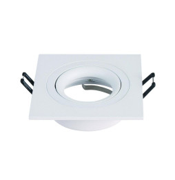 NAVIGATOR - Aro empotrable CALIPSO SQUARE IP20 aluminio blanco 93x93X28mm para lámparas dicroicas