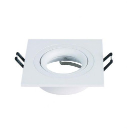 NAVIGATOR - Aro empotrable CALIPSO SQUARE IP20 aluminio blanco 93x93X28mm para lámparas dicroicas