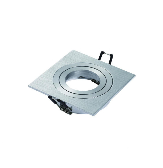 NAVIGATOR - Aro empotrable HELIOS SQUARE aluminio cepillado IP65 93x93x28mm para lámparas dicroicas con portalámparas GU10