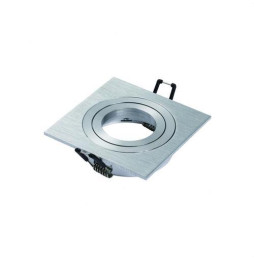 NAVIGATOR - Aro empotrable HELIOS SQUARE aluminio cepillado IP65 93x93x28mm para lámparas dicroicas con portalámparas GU10