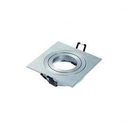 NAVIGATOR - Aro empotrable HELIOS SQUARE aluminio cepillado IP65 93x93x28mm para lámparas dicroicas con portalámparas GU10