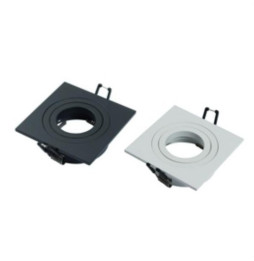 NAVIGATOR - Aro empotrable ICARO SQUARE IP20 aluminio negro 93x93X28mm blanco para lámparas dicroicas