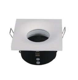 NAVIGATOR - Aro CIRA SQUARE IP65 aluminio blanco 85x50mm para lámparas dicroicas con portalámparas GU10