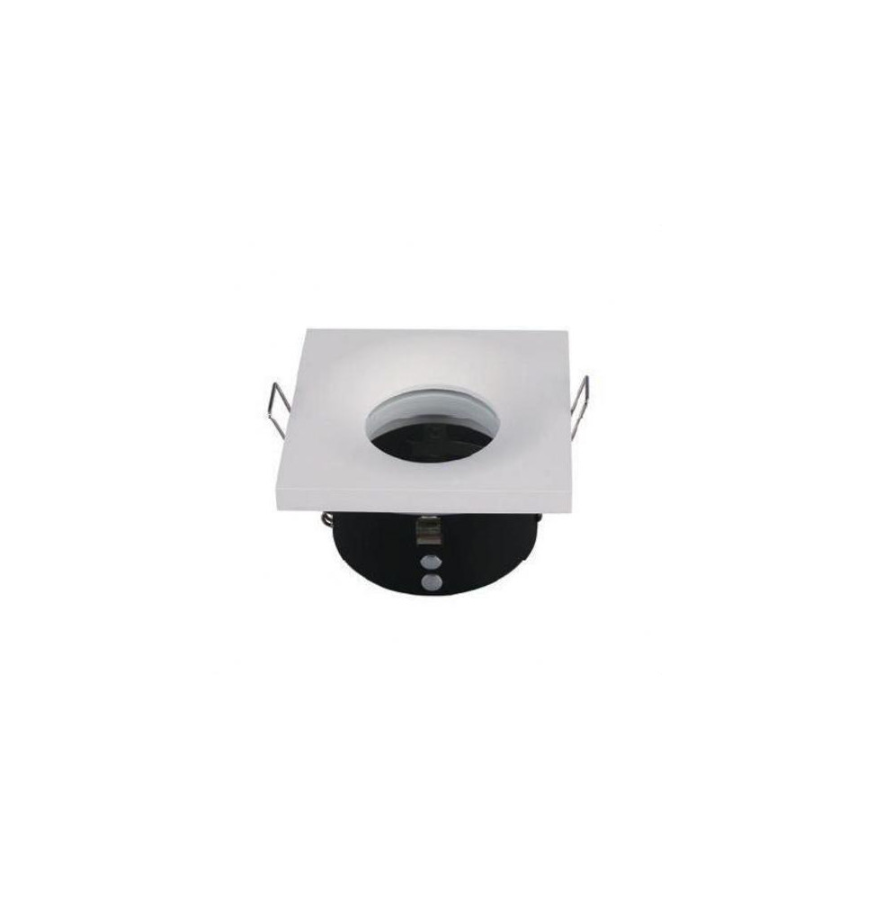 NAVIGATOR - Aro CIRA SQUARE IP65 aluminio blanco 85x50mm para lámparas dicroicas con portalámparas GU10