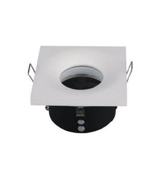 NAVIGATOR - Aro CIRA SQUARE IP65 aluminio blanco 85x50mm para lámparas dicroicas con portalámparas GU10