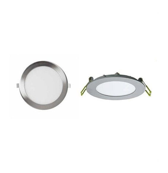 Downlight ROMA PL 7W 6000K 85-265V 490lm PF -0,90 CRI -80Ra 50-60Hz IP40 120x15mm plata