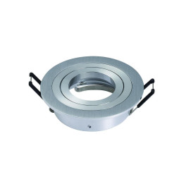 NAVIGATOR - Aro empotrable HELIOS IP20 aluminio cepillado 93x93x28mm para lámparas dicroicas con portalámparas GU10