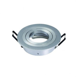 NAVIGATOR - Aro empotrable HELIOS IP20 aluminio cepillado 93x93x28mm para lámparas dicroicas con portalámparas GU10