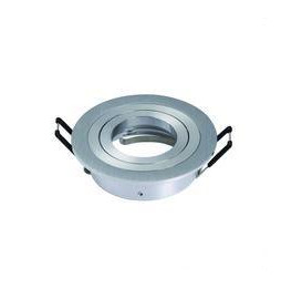 NAVIGATOR - Aro empotrable HELIOS IP20 aluminio cepillado 93x93x28mm para lámparas dicroicas con portalámparas GU10