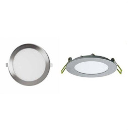 Downlight ROMA PL 7W 3000K 85-265V 440lm PF -0,90 CRI -80Ra 50-60Hz IP40 120x15mm plata