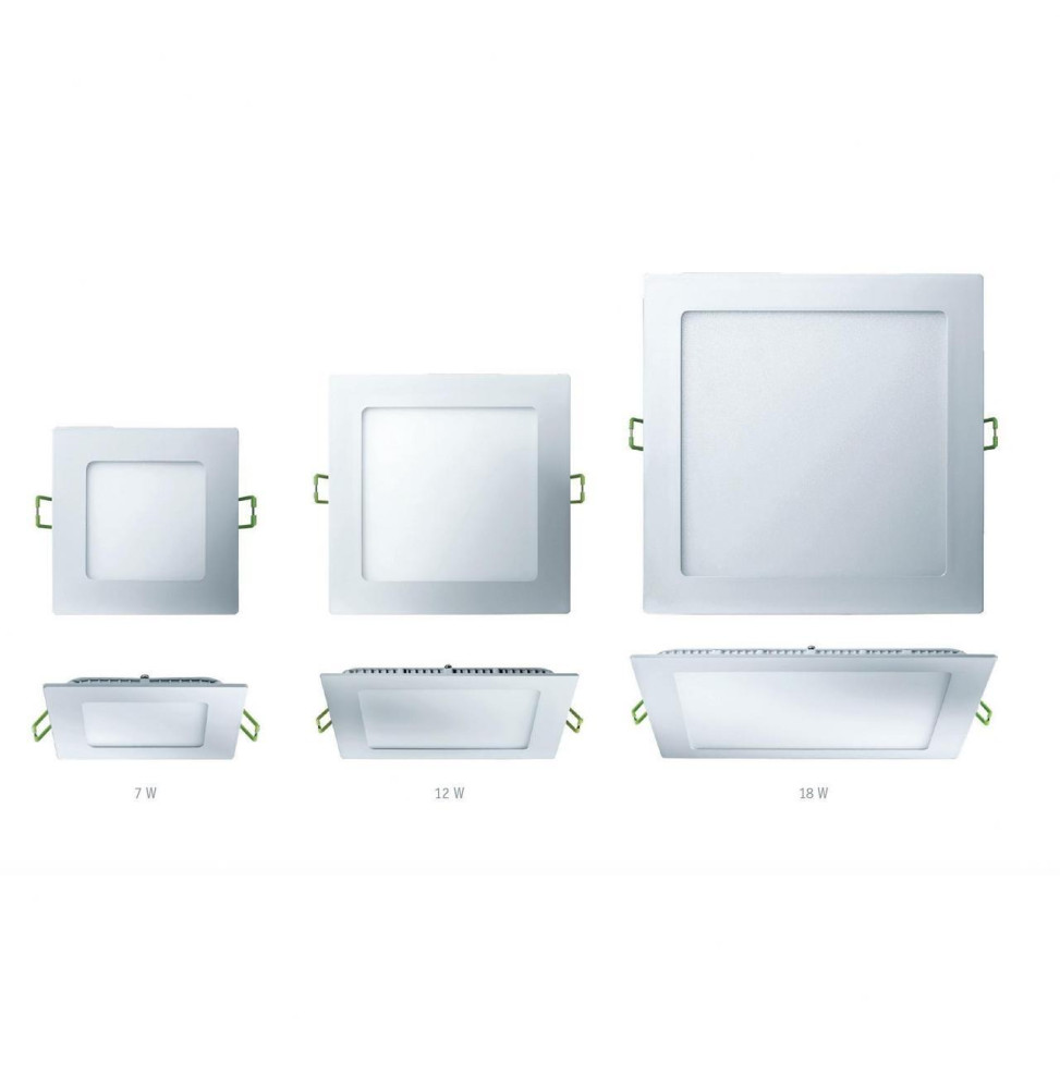 Downlight BERNA 18W 6000K 85-265V 1600lm PF -0,90 CRI -80Ra 50-60Hz IP40 120x120x15mm níquel