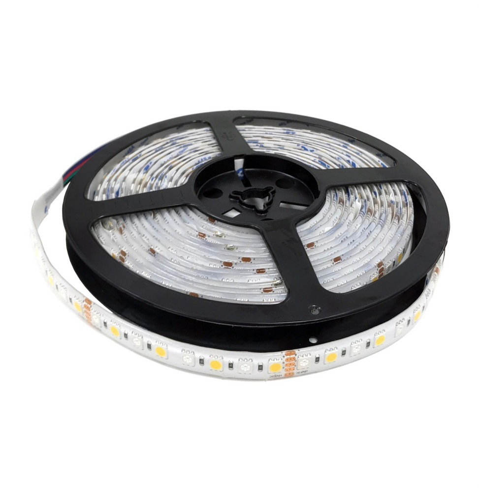 Tira Led RGBW LENIN 14,4W RGB+3,0K 24V 600+1390lm PF -0,90 CRI -90Ra 50-60Hz 12mm IP65 5m