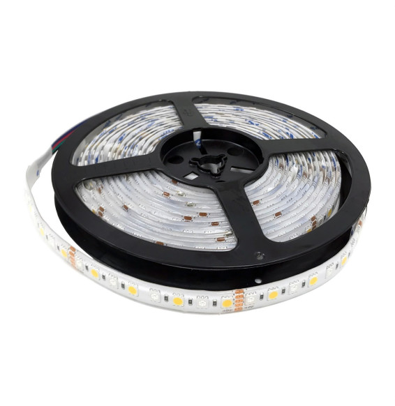 Tira Led RGBW LENIN 14,4W RGB+3,0K 24V 600+1390lm PF -0,90 CRI -90Ra 50-60Hz 12mm IP65 5m