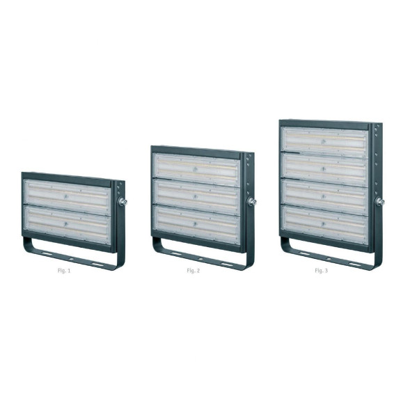 Proyector industrial ORION 250W 5700K 176-264V 32500lm PF -0,90 CRI -80Ra 50-60Hz IK08 IP65 467x268x58mm aluminio