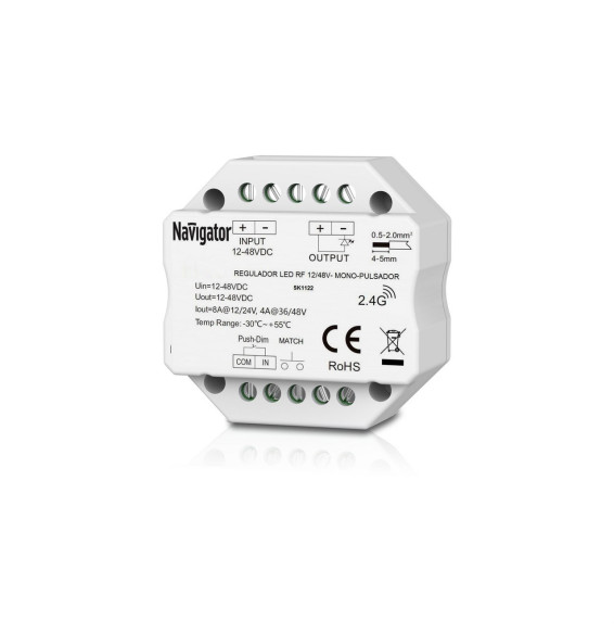 NAVIGATOR - Regulador LED 12/48V MONO PULSADOR