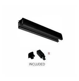 BENEITO FAURE - Carril trifásico superficie 1m negro mate con alimentador y tapa final