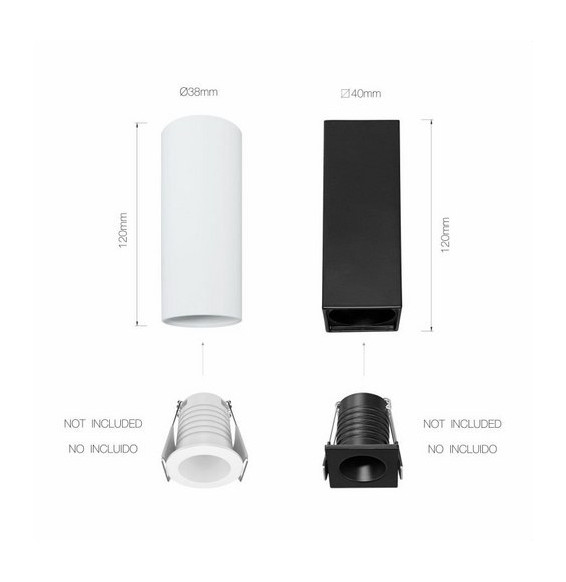 BENEITO FAURE - Accesorio superficie PULSAR 3,5 blanco cuadrado