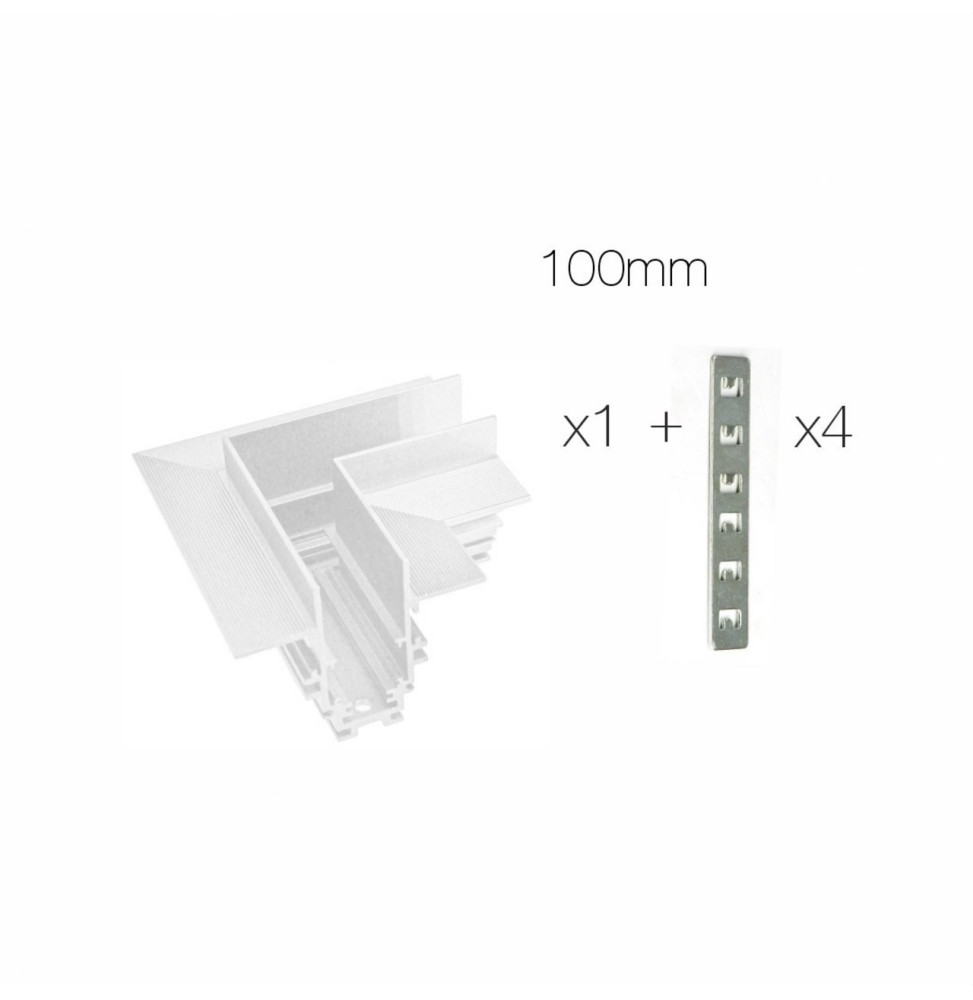 BENEITO FAURE - Unión en "L" encastrar carril magnético blanco
