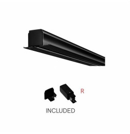 BENEITO FAURE - Carril empotrable EVOLUTION 2 metros con alimentador + tapa final negro mate