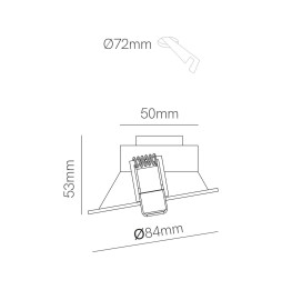 BENEITO FAURE - Accesorio para PULSAR 8W boca asimétrica negro