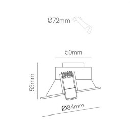 BENEITO FAURE - Accesorio para PULSAR 8W boca asimétrica negro