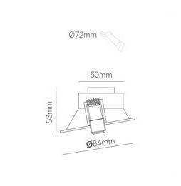 BENEITO FAURE - Accesorio para PULSAR 8W boca asimétrica negro