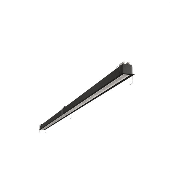 BENEITO FAURE - Luminaria empotrable Evo E de 280mm 10W 230Vac 2700K on/off negra lamas blancas 60°