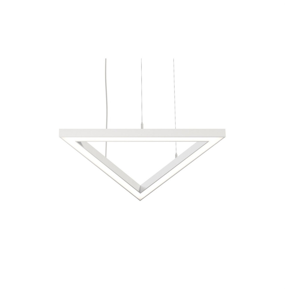 BENEITO FAURE - Luminaria Tax triangulo 600mm 64W 230Vac 4000K Casambi blanca con caja porta equipos