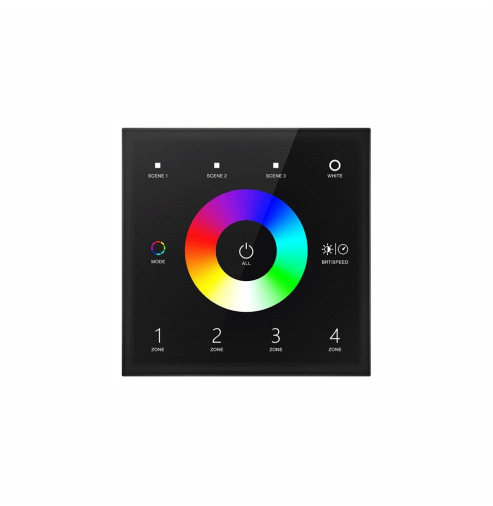 BENEITO FAURE - Panel táctil RF RGB-W DMX 4 zonas negro