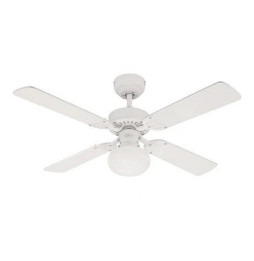 FARHO - Ventilador de techo tradicional Vegas 105cm 42" con aspas reversibles blanco