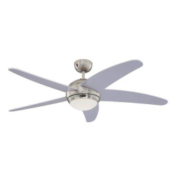 FARHO - Ventilador de techo contemporáneo Bendan 132cm 52" con aspas plateadas cromo satinado