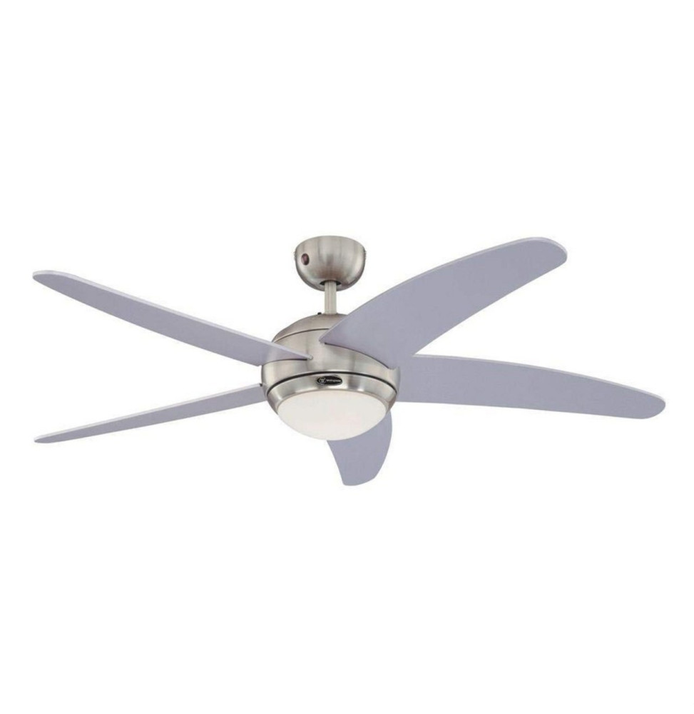 FARHO - Ventilador de techo contemporáneo Bendan 132cm 52" con aspas plateadas cromo satinado