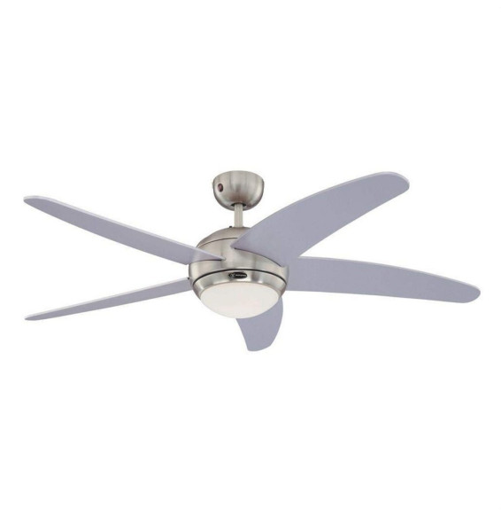 FARHO - Ventilador de techo contemporáneo Bendan 132cm 52" con aspas plateadas cromo satinado