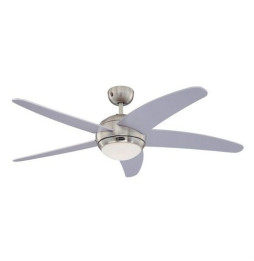FARHO - Ventilador de techo contemporáneo Bendan 132cm 52" con aspas plateadas cromo satinado