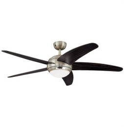 FARHO - Ventilador de techo contemporáneo Bendan 132cm 52" con aspas vengué cromo satinado