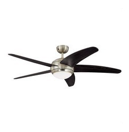 FARHO - Ventilador de techo contemporáneo Bendan 132cm 52" con aspas vengué cromo satinado