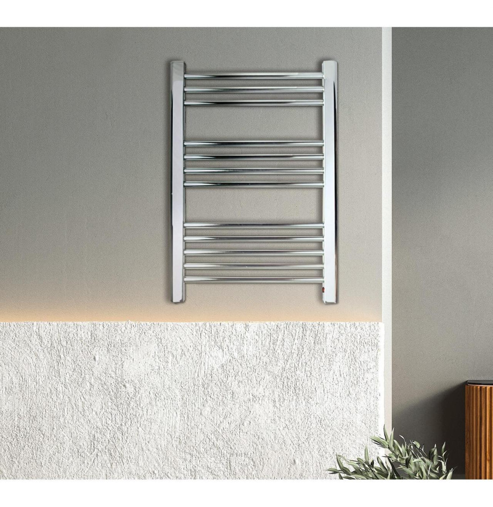 FARHO - Toallero seco interruptor luminoso SMALL PLUS BLANCO 250/125 con temporizador 250/125W cromado