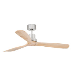 FARO - Luminaria ventilador LANTAU DC diámetro 1320mm 3 palas pino níquel mate