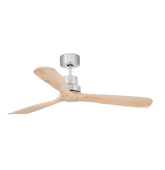 FARO - Luminaria ventilador LANTAU DC diámetro 1320mm 3 palas pino níquel mate